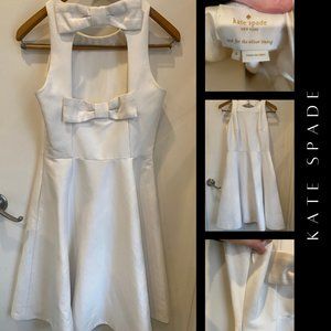 White Kate Spade Bow Back Dress
